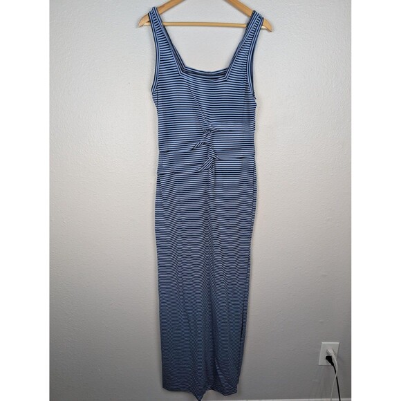 Nicole Miller Dresses & Skirts - Artelier Nicole Miller Dress Womens Large Blue Black Striped Maxi Tank Stretch